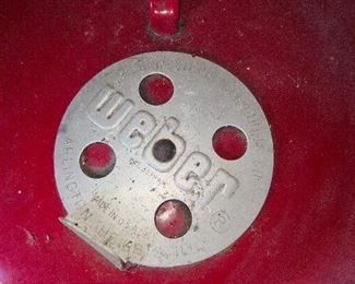 Retro Red Weber Charcoal Barbecue Grill 