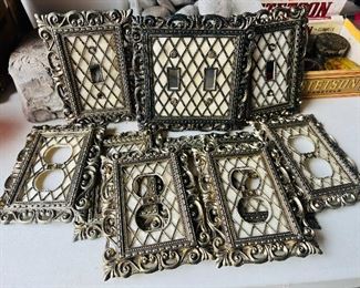Antique Ornate Socket & Outlet Switch Covers - mother of pearl look 