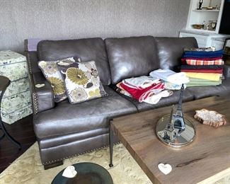 58 Walter E Smithe Leather Sofa