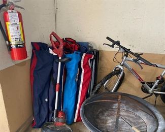 camp chairs and fire pit