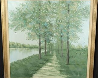 Stephen Kaye, "Treelined Promenade", Oil on Canvas