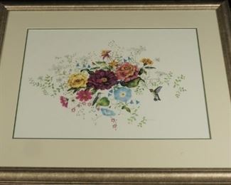 Cyndy Callog, Floral Hummingbird Print