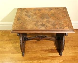 Mythical Creature Walnut Carved Center Table
