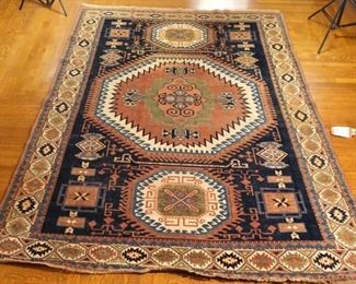 Hand Made Tan/Blue Rug
