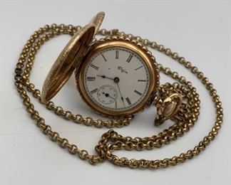 Antique Ladies Elgin GP Pocket Watch #6406367