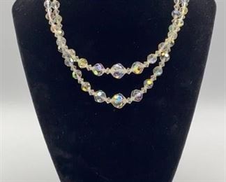 Double Strand AB Crystal Glass Bead Necklace