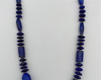 Natural Lapis Chunky Beaded Necklace 30 Inch