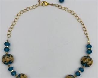 Art Glass Murano Bead Fashion Necklace