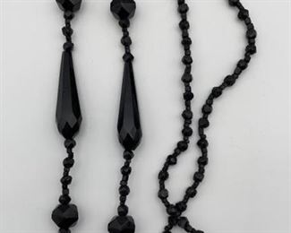 28 Inch Onyx Volcanic Glass Beaded Necklace