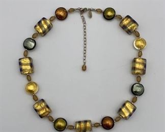 Lucky Clover Glass Beaded Fashion Necklace 925