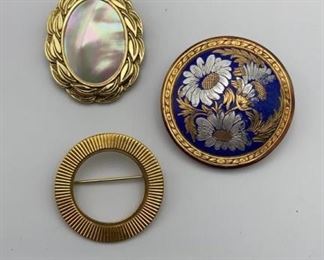 Pin & Brooch, Scarf Clip MoP Incl GF & Abalone