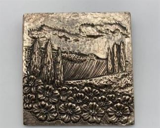 Signed 925 Sterling Silver Tuscan Pin Brooch