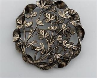 Pin Brooch Floral Poss Sterling