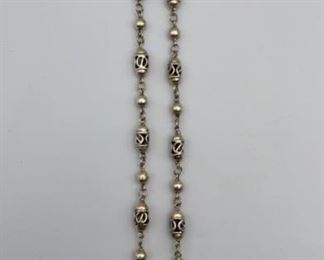 Heavy 925 Mexico Sterling Beaded Necklace
