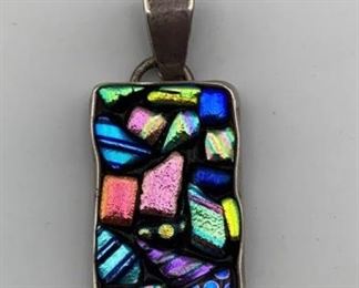 Sterling 925 Art Glass Pendant