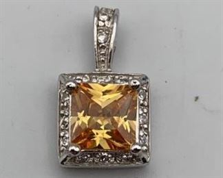 925 Sterling Citrine Pendant