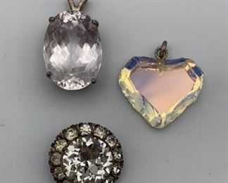 Clear Stone Pendants Aurora Rhinestone Heart