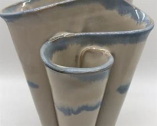 Artist Stamped Ceramic Flower Vase Pottery