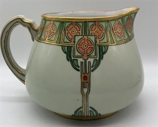 Limoge Art Deco Ceramic Water Pitcher