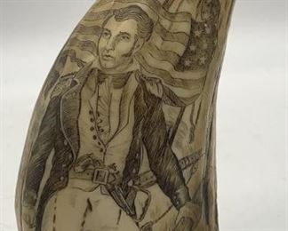 Antique Commodore Perry Scrimshaw