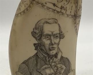 Antique Admiral Howe Scrimshaw