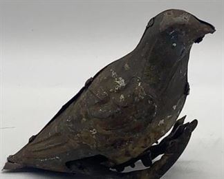 Antique Metal Wind-Up Bird Toy