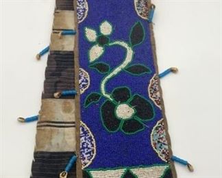 Native American Colored Seed Beaded Cloth 43in