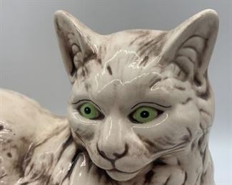 Vintage MCM Ceramic White Cat Statue