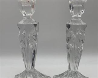 Etched Glass Candlesticks