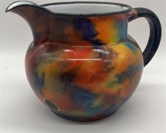 Multi-Color Glazed Cast Iron Pitcher