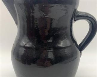 Black Ceramic Pottery Pitcher