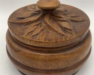 Carved Wooden Floral Trinket Box