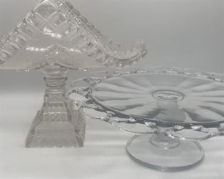 Cut Glass Kitchen Platter Dishes