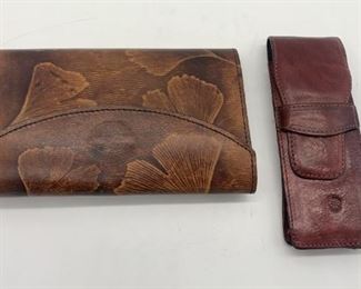 English Leather Wallet & Leather Knife Holder