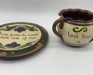 Vintage Aller Ceramic Pot & Plate