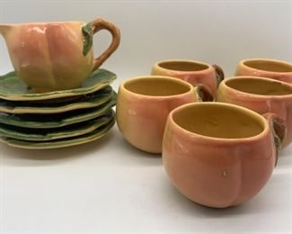 Block Molde Peaches Mugs & Plate Collection