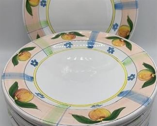 Italian Jacobson Peach Plate Set (8)
