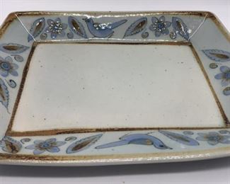 Mexican El Palomar Blue Bird Ceramic Play Tray