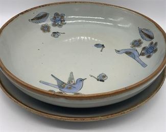 Mexican El Palomar Ceramic Serving Bowl & Plate