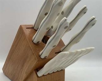Cutco Pearl 13 Piece Knife Set & Butcher Block