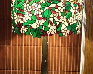 Tiffany Style Cherry Blossoms Slag Glass Lamp