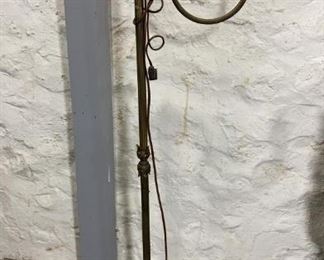 Art Nouveau Brass Lamp 48 inches tall