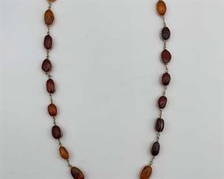 Amber Bakelite Beaded Necklace