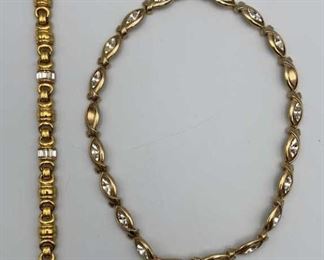 Gold Tone Fashion Bracelet Necklace Set Jesus