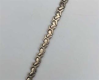 Sterling 925 Heart Chain Link Bracelet