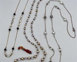 Assorted Fashion Necklaces, Pearls, Faux Incl 925
