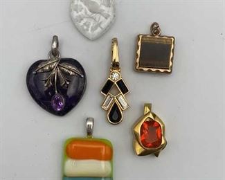 Assorted Gemstone Pendants Incl 925