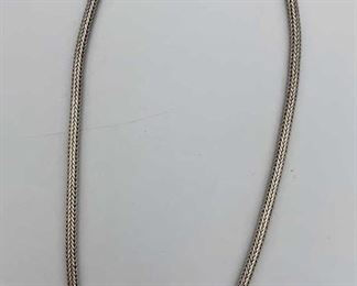 Braided 925 Cord Chain Necklace Hook Clasp