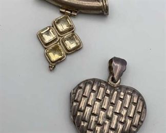 925 Silver Pendant Locket, Quartz Southwest Style