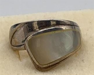 925 Ring Sterling Abalone MoP Sz7.5